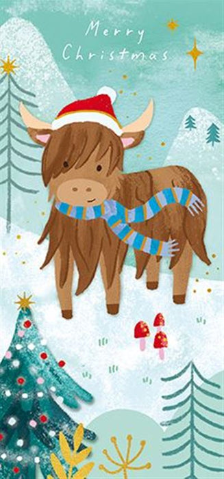 Paper Rose Highland Cow Christmas Money Gift Wallet
