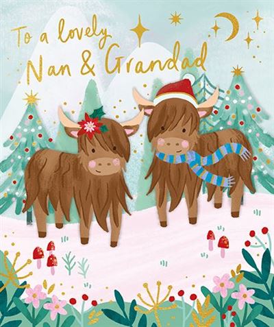 Paper Rose 'To A Lovely Nan & Grandad' Christmas Card