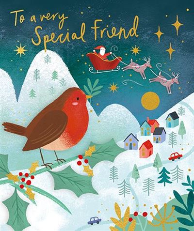 Paper Rose 'To A Very Special Friend' Christmas Card