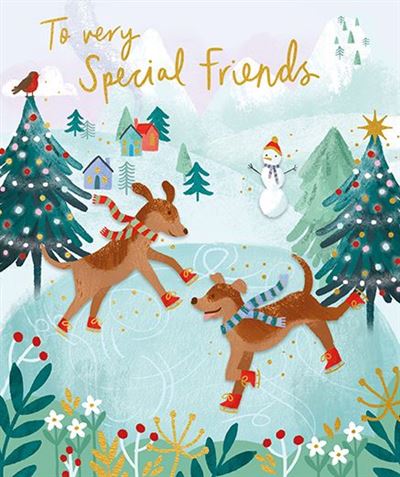 Paper Rose 'To Very Special Friends' Christmas Card