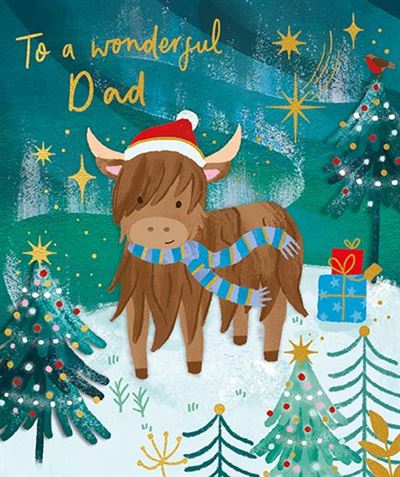 Paper Rose 'To A Wonderful Dad' Christmas Card