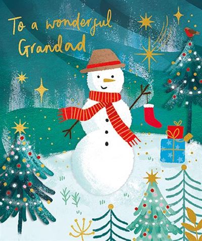Paper Rose 'To A Wonderful Grandad' Christmas Card