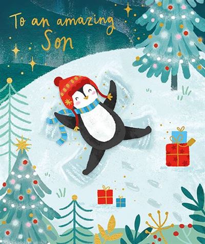 Paper Rose 'To An Amazing Son' Christmas Card