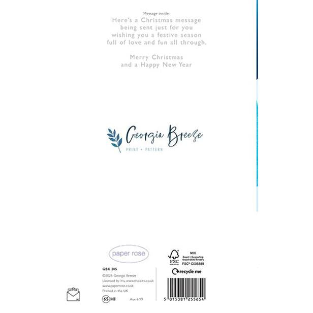 Paper Rose 'To A Wonderful Son' Christmas Card