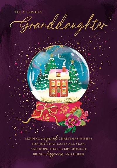 Paper Rose 'To A Lovely Granddaughter' Christmas Card