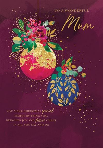 Paper Rose 'To A Wonderful Mum' Christmas Card