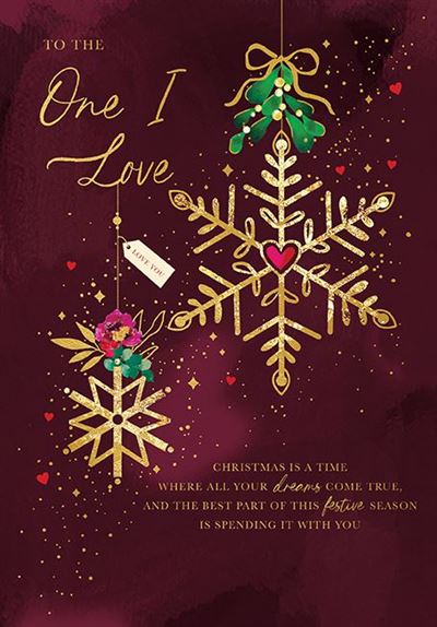 Paper Rose 'To The One I Love' Christmas Card