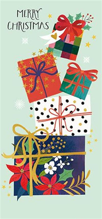 Paper Rose Stack Of Christmas Presents Christmas Money Gift Wallet