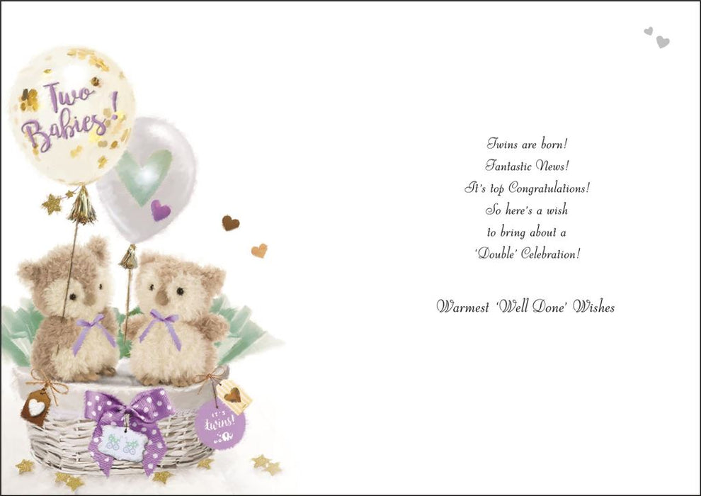 Jonny Javelin 'Congratulations On Your New Baby Twins' New Baby Card