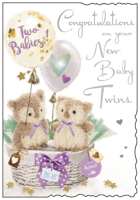 Jonny Javelin 'Congratulations On Your New Baby Twins' New Baby Card