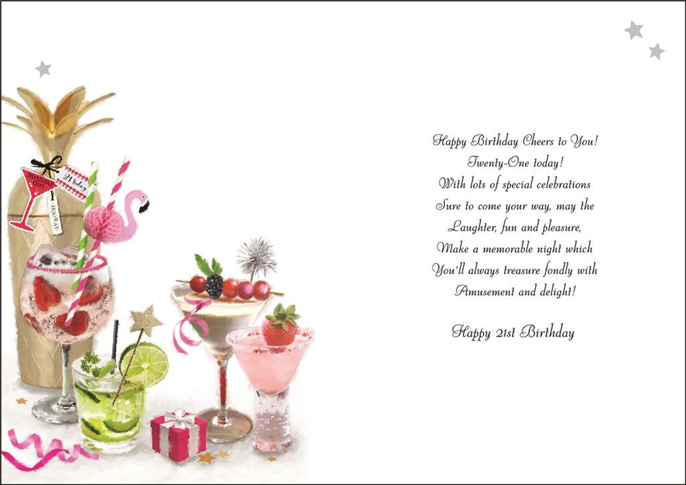 Jonny Javelin 'Happy 21st Birthday Wishes' Birthday Card