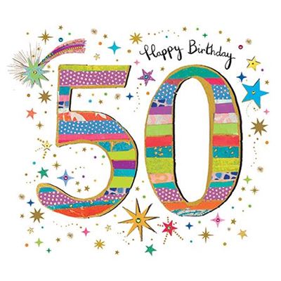 Paper Rose 'Happy Birthday 50' Birthday Card