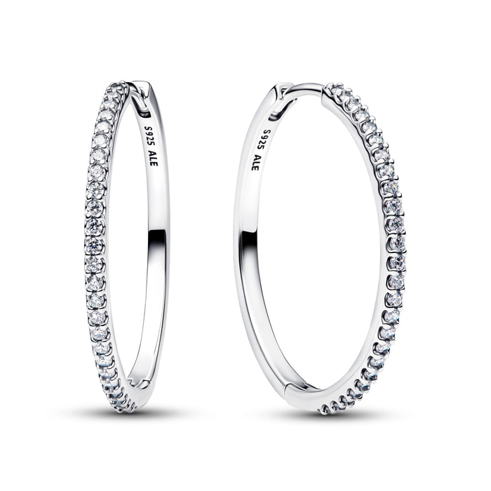 Pandora Sparkling Hoop Earrings Sterling Silver