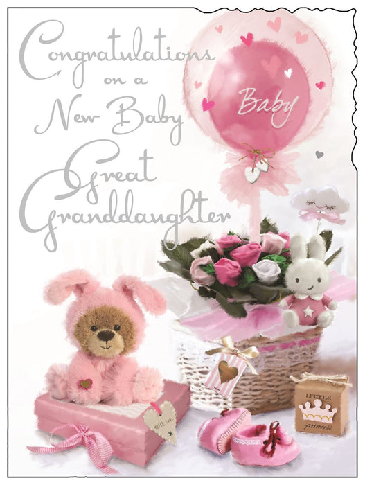 Jonny Javelin 'Bew Baby Great Granddaughter' New Baby Card