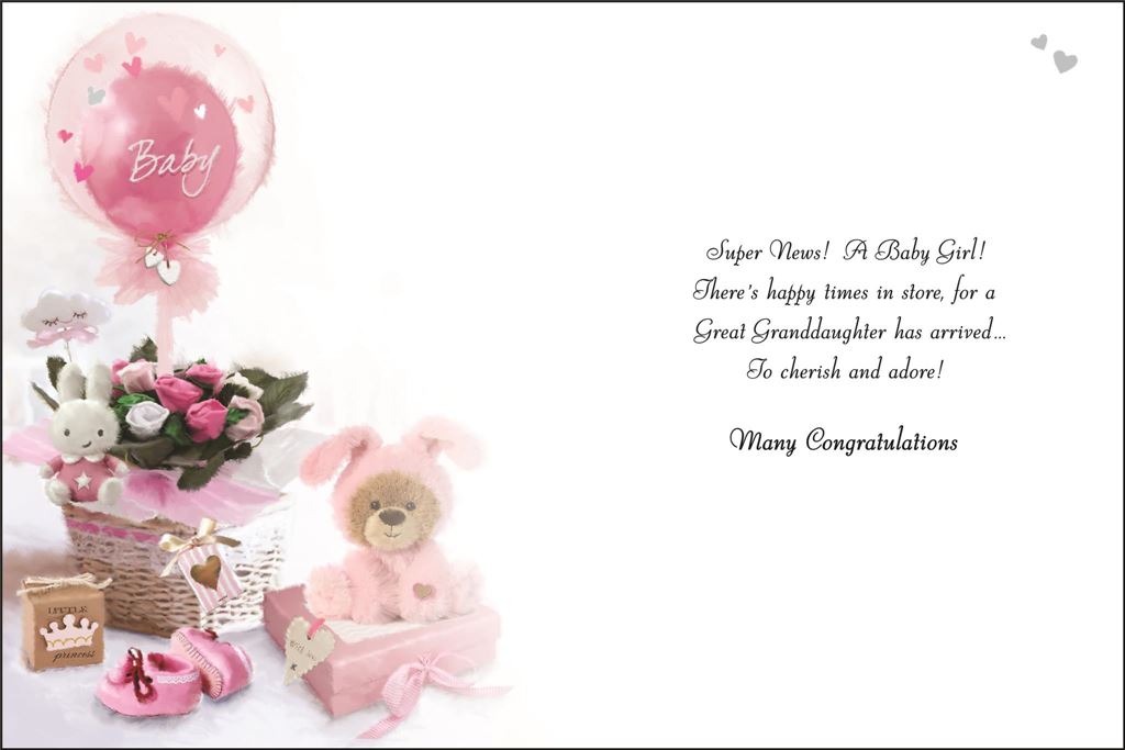 Jonny Javelin 'Bew Baby Great Granddaughter' New Baby Card