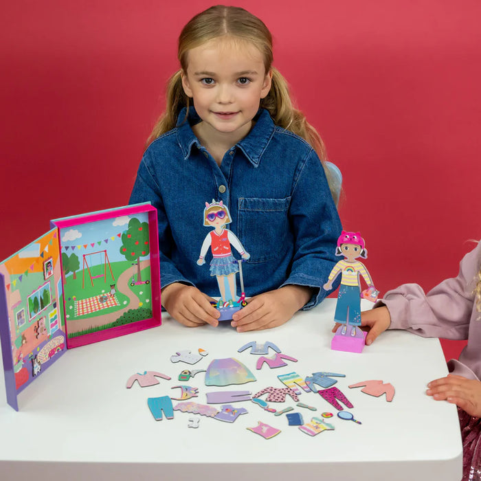 Floss & Rock Wooden Magnetic Dress Up Doll - Best Friends