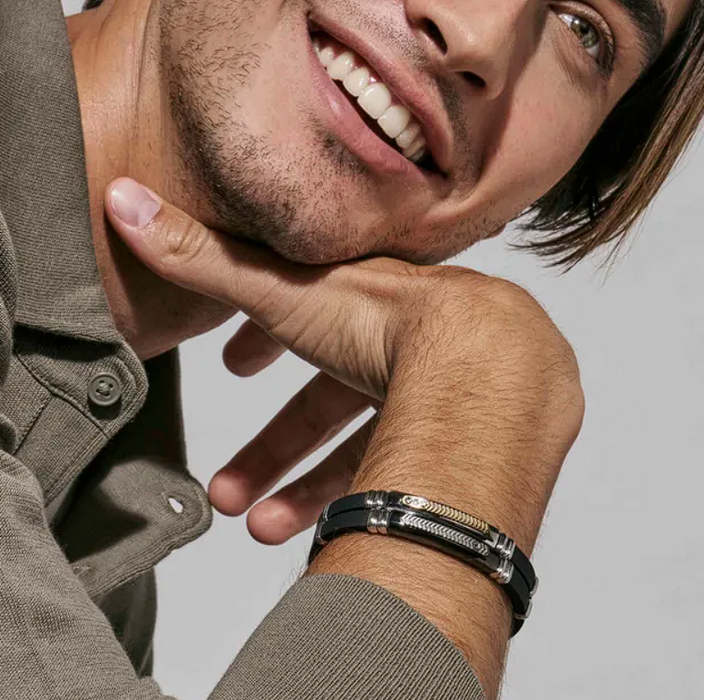 Nomination City Energy Black And Stainless Steel Bracelet