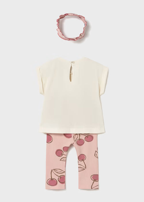 Mayoral Girls Peony Leggings And Headband Set
