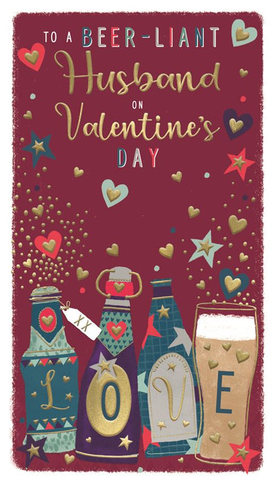 ICG 'To a Beer-Liant Husband' Valentine Card