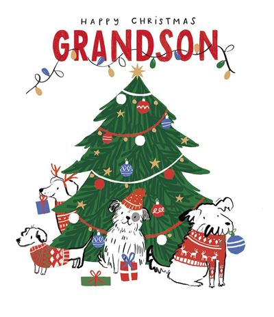 UKG 'Happy Christmas Grandson' Christmas Card