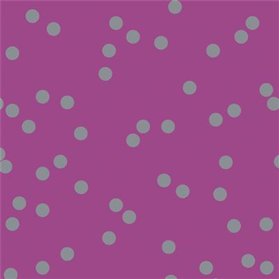 A flat pattern swatch featuring a solid magenta-purple background with scattered light gray polka dots.