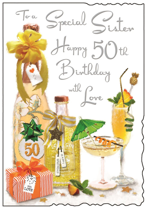 Jonny Javelin 'To A Special Sister Happy 50th Birthday' Birthday Card