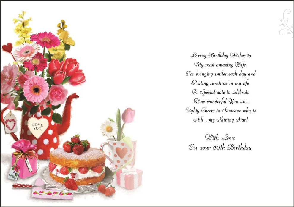 Jonny Javelin 'For My Wife On Your 80th' Birthday Card