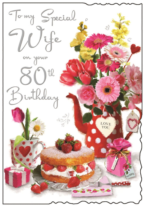 Jonny Javelin 'For My Wife On Your 80th' Birthday Card