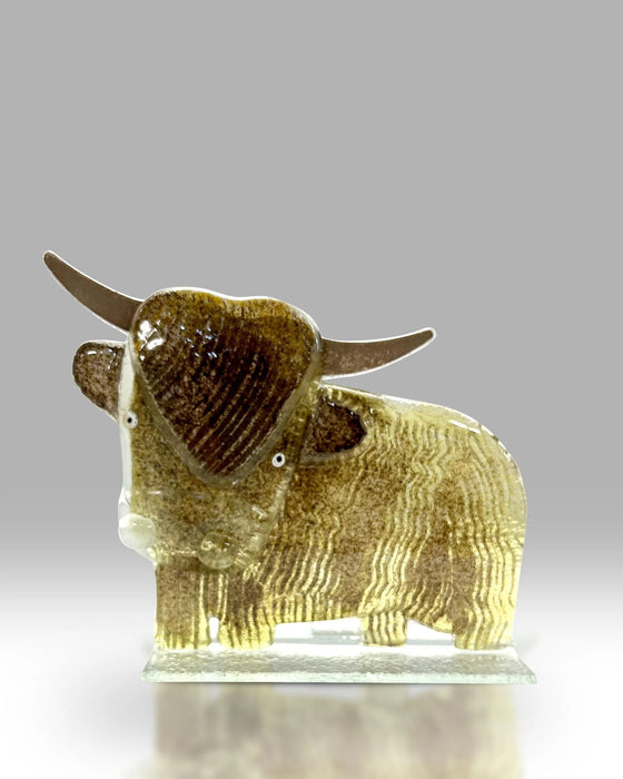 Nobile Glassware Fused Glass Artwork Highland Cow