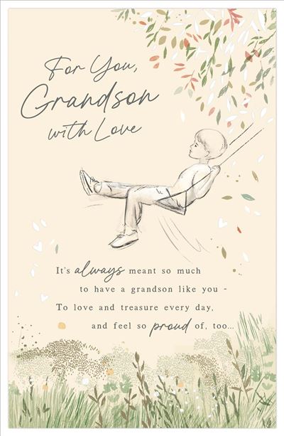 UKG 'For You Grandson With Love' Birthday Card