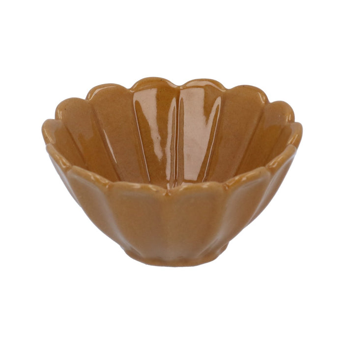 Gisela Graham Stoneware Mustard Fluted Mini Bowl