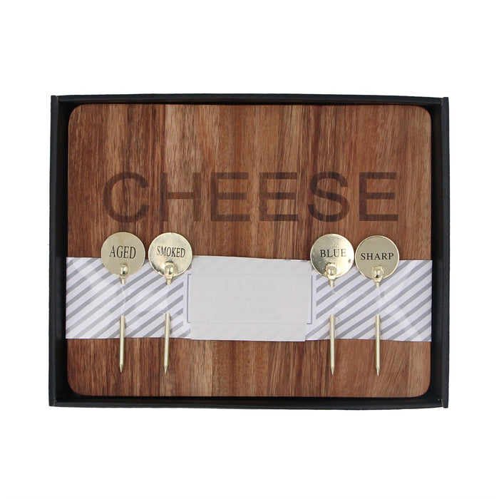 Gisela Graham Wooden Cheese Board With Cheese Labels