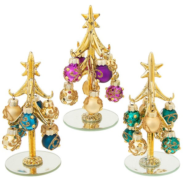 JD Deco Glass Tree Decadent Tones Small
