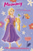 A children's book cover or card featuring a cartoon illustration of Rapunzel in a purple dress with long golden hair, surrounded by flowers, stars, and the text 'Mummy from your LITTLE PRINCESS' on a lavender background.