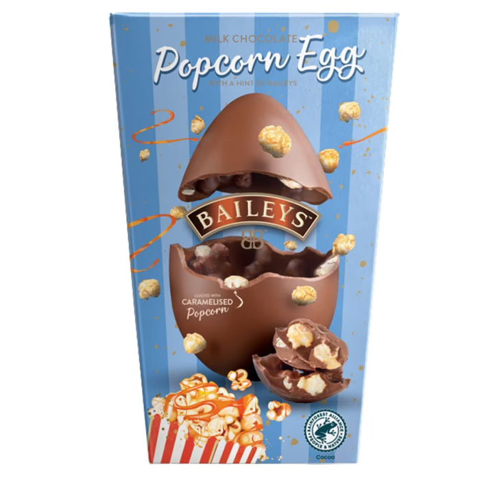 Baileys Milk Chocolate Easter Egg with A Caramelised Popcorn Shell