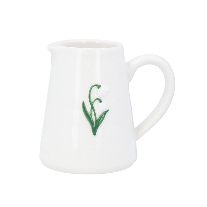 Gisela Graham Snowdrops Mini Stoneware Jug