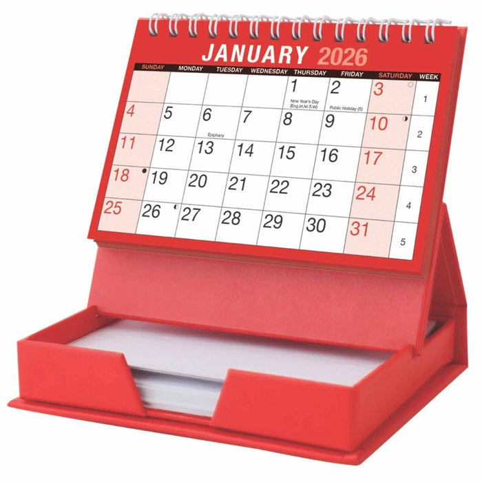 Tallon 2026 Desktop Calendar Red & Black & Memo Pad