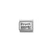 A silver-toned rectangular charm link featuring the engraved text 'Prom 2027' and a small flower icon, centered on a plain white background.