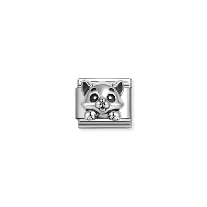 Nomination Classic Oxidised Symbols Silver Cat Charm
