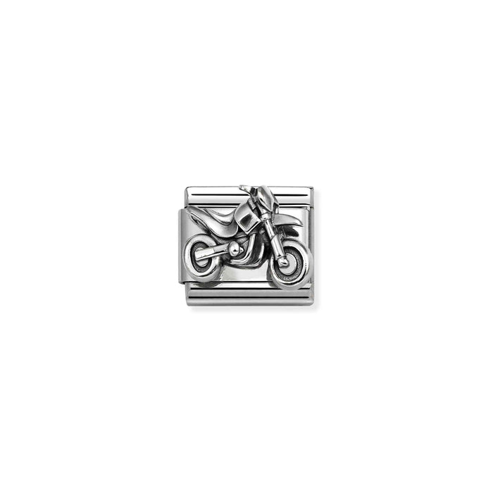 Nomination Classic Oxidised Symbols Silver Motorcycle Charm