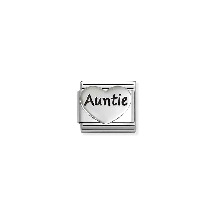 Nomination Classic Silver Oxidised Symbols Auntie Heart Charm