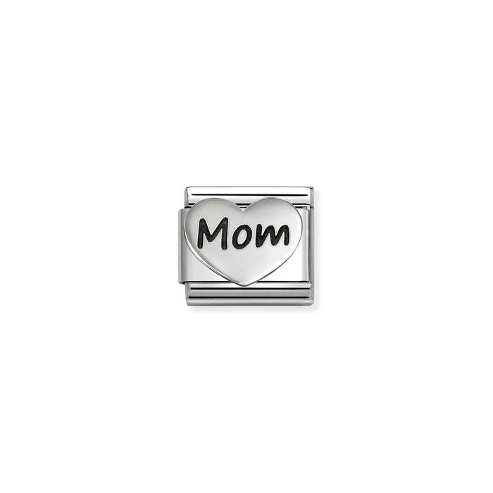 Nomination Classic Silver Oxidised Symbols Mom Heart Charm