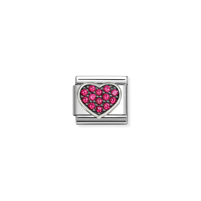 Nomination Classic Silver Symbols Rich Red Stone Heart Charm