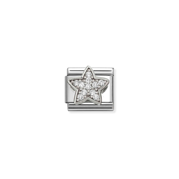 Nomination Classic Silver Symbols Rich White Stone Star Charm