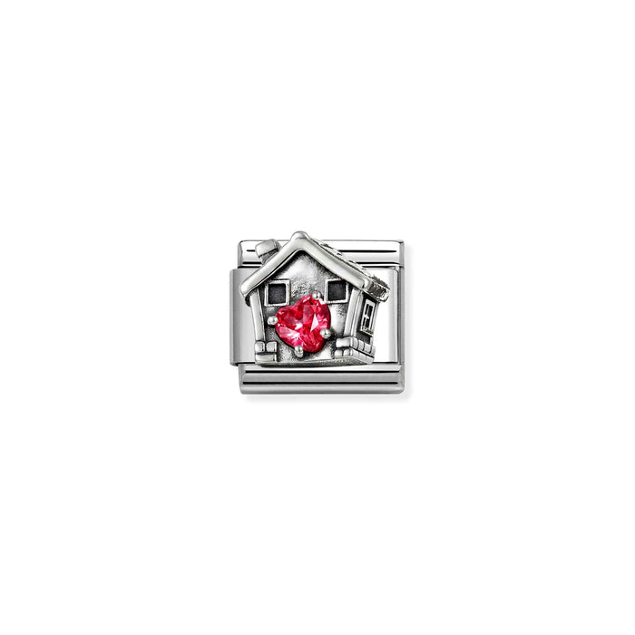 Nomination Classic Silver Symbols Red Stone Heart House Charm