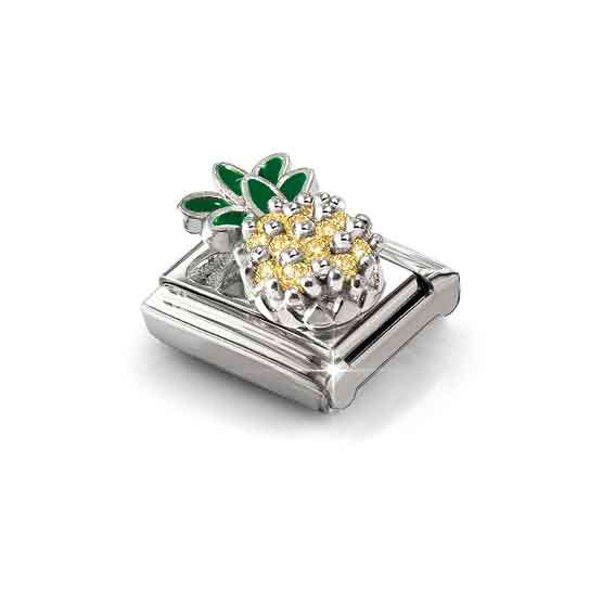 Nomination Classic White Yellow Pineapple Charm