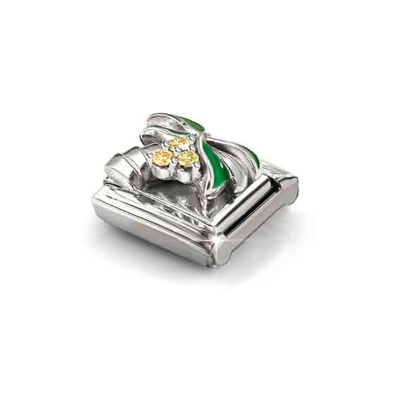 Nomination Classic White Yellow Palm Tree Charm