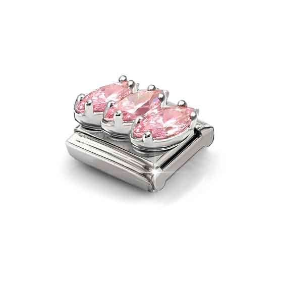 Nomination Classic Trilogy Pink Silver Charm