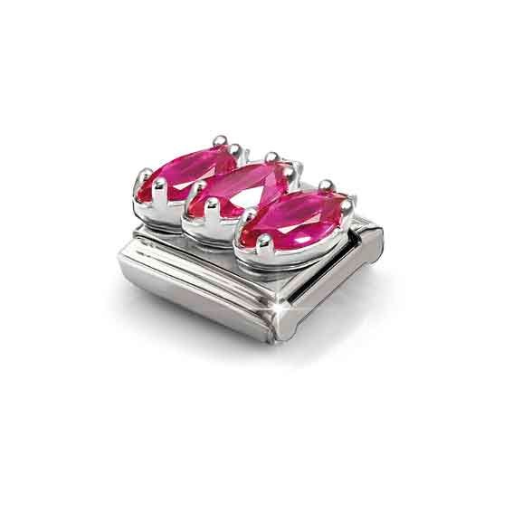 Nomination Classic Red  Trilogy Silver Charm