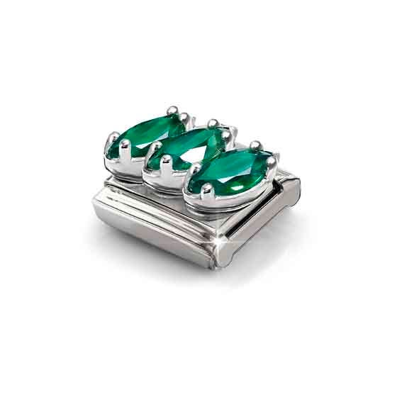 Nomination Classic Green  Trilogy Silver Charm